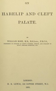 Cover of On harelip and cleft palate