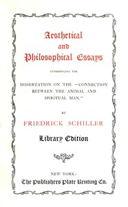 Cover of Aesthetical and philosophical essays