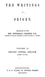 Cover of The writings of Origen, Vol. 2 (of 2)
