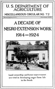 Cover of A decade of negro extension work, 1914-1924