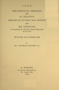 Cover of The spiritual exercises of St. Ignatius