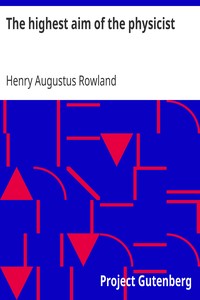 Cover of The highest aim of the physicist