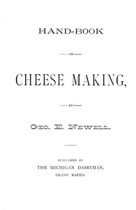 Cover of Hand-book on cheese making