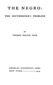 Cover of The negro: the southerner's problem