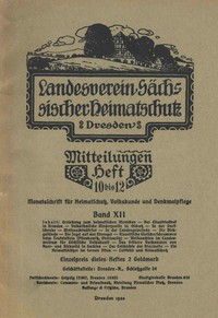 Cover of Landesverein Sächsischer Heimatschutz — Mitteilungen Band XII, Heft 10-12