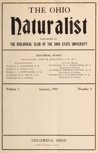 Cover of The Ohio naturalist, Vol. 1, No. 3, January, 1901