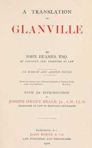 Cover of A translation of Glanville
