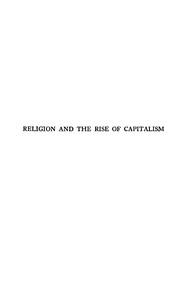 Cover of Religion and the rise of capitalism