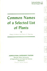 Cover of Common names of a selected list of plants