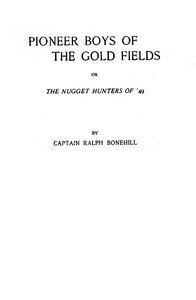 Cover of Pioneer boys of the gold fields