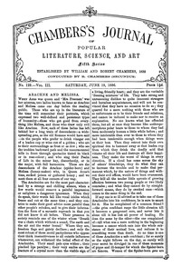 Cover of Chambers's Journal of Popular Literature, Science, and Art, fifth series, no. 129, vol. III, June 19, 1886
