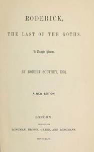 Cover of Roderick, the last of the Goths
