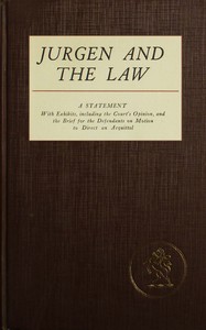 Cover of Jurgen and the law