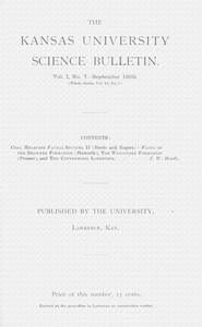 Cover of The Kansas University science bulletin, Vol. I, No. 7,  September 1902