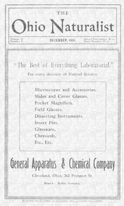 Cover of The Ohio Naturalist, vol. II, no. 2, December, 1901