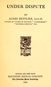 Cover of Under dispute