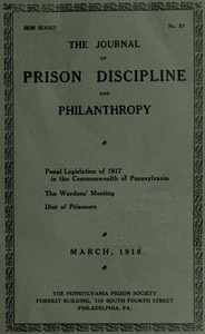Cover of The journal of prison discipline and philanthropy (New series, No. 57), March, 1918