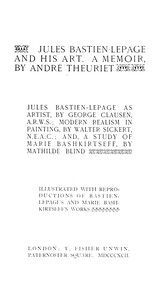 Cover of Jules Bastien-Lepage and his art