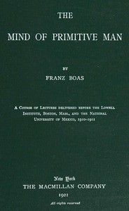 Cover of The mind of primitive man