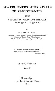 Cover of Forerunners and rivals of Christianity