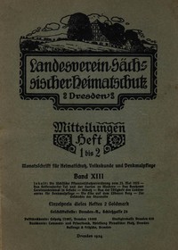 Cover of Landesverein Sächsischer Heimatschutz — Mitteilungen Band XIII, Heft 1-2