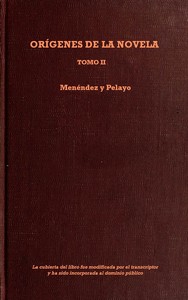 Cover of Orígenes de la novela, Tomo II