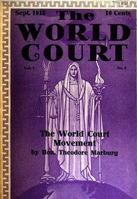 Cover of The World Court (Vol. I, No. 2, Sept. 1915)