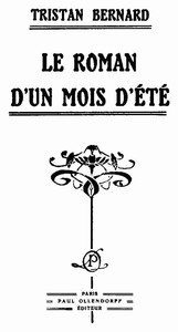 Cover of Le roman d'un mois d'été
