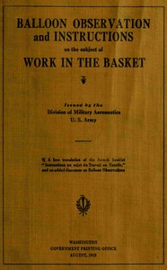 Cover of Balloon observation, and instructions on the subject of work in the basket