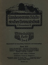 Cover of Landesverein Sächsischer Heimatschutz — Mitteilungen Band XIII, Heft 3-4