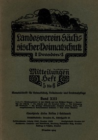 Cover of Landesverein Sächsischer Heimatschutz — Mitteilungen Band XIII, Heft 5-6