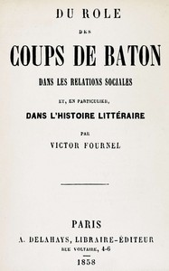 Cover of Du rôle des coups de bâton dans les relations sociales et, en particulier, dans l'histoire littéraire