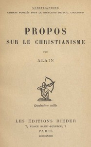 Cover of Propos sur le christianisme