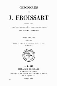 Cover of Chroniques de J. Froissart, tome 11/13