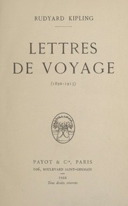 Cover of Lettres de voyage (1892-1913)