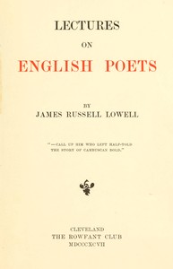Cover of Lectures on English poets
