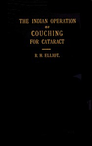 Cover of The Indian operation of couching for cataract