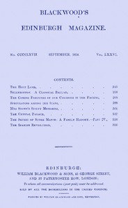 Cover of Blackwood's Edinburgh magazine, Vol. 76, No. 467, September 1854