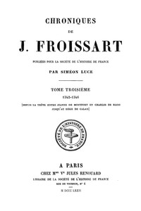 Cover of Chroniques de J. Froissart, tome 03/13