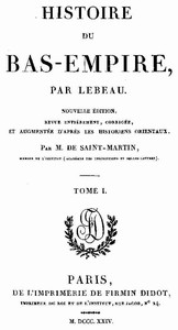 Cover of Histoire du Bas-Empire. Tome 01