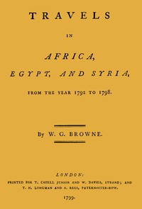 Cover of Travels in Africa, Egypt, and Syria, from the year 1792 to 1798