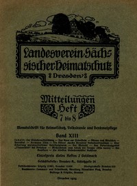 Cover of Landesverein Sächsischer Heimatschutz — Mitteilungen Band XIII, Heft 7-8