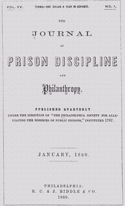 Cover of The journal of prison discipline and philanthropy (Vol. XV, No. I, January 1860)
