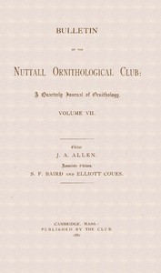 Cover of Bulletin of the Nuttall Ornithological Club