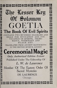 Cover of The lesser Key of Solomon, Goetia, the book of evil spirits
