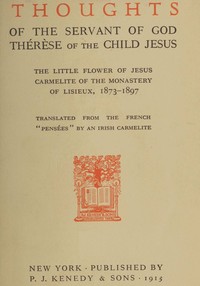 Cover of Thoughts of the servant of God, Thérèse of the Child Jesus