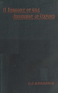 Cover of A history of the University of Oxford