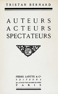 Cover of Auteurs, acteurs, spectateurs