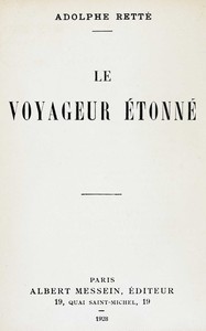 Cover of Le voyageur étonné