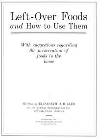 Cover of Left-over foods and how to use them